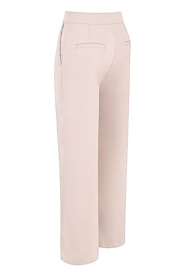 Alivia-Beige Loose Fit Trousers