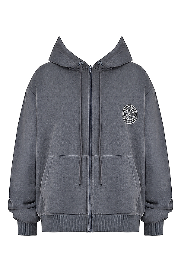 Mirage-Slate Zip Through Hoodie