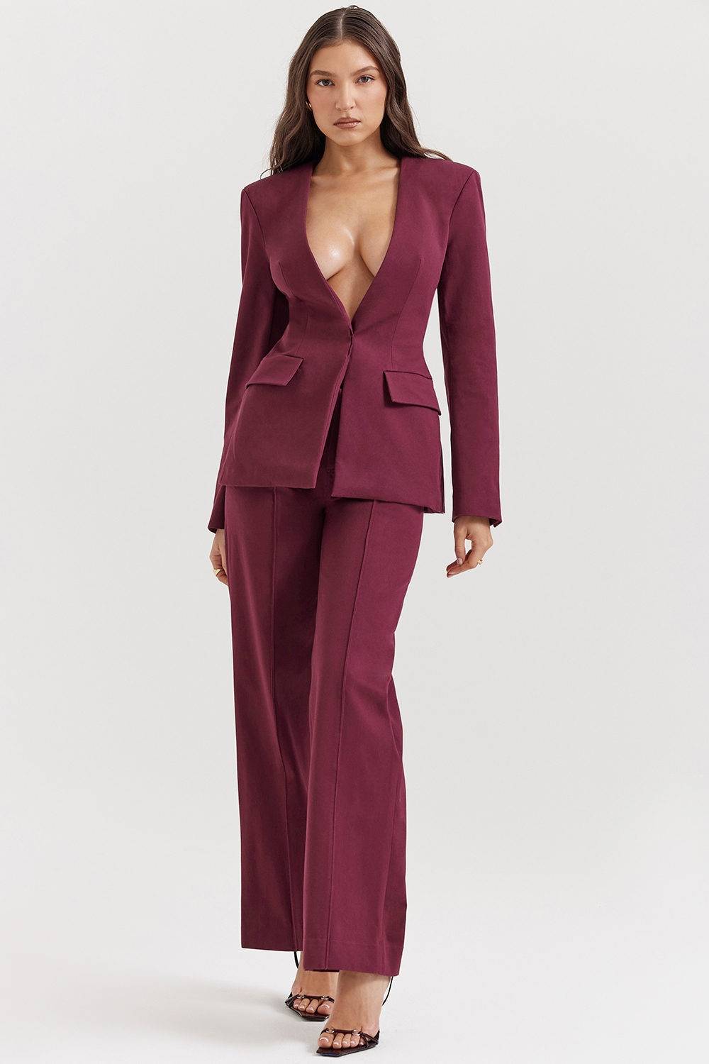 Rivi-Wine Straight Leg Trousers