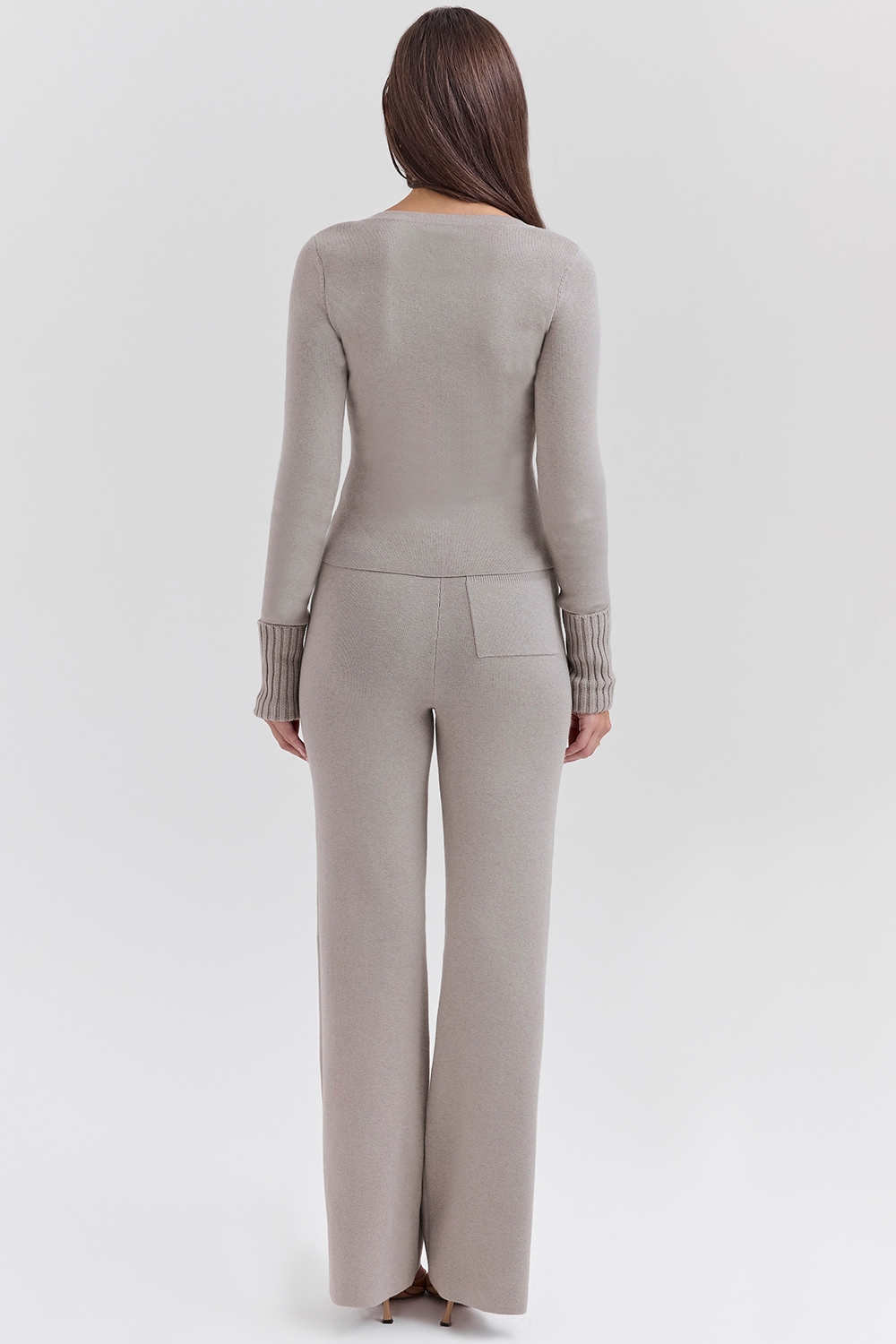 Hunter-Grey Cashmere Straight Leg Trousers