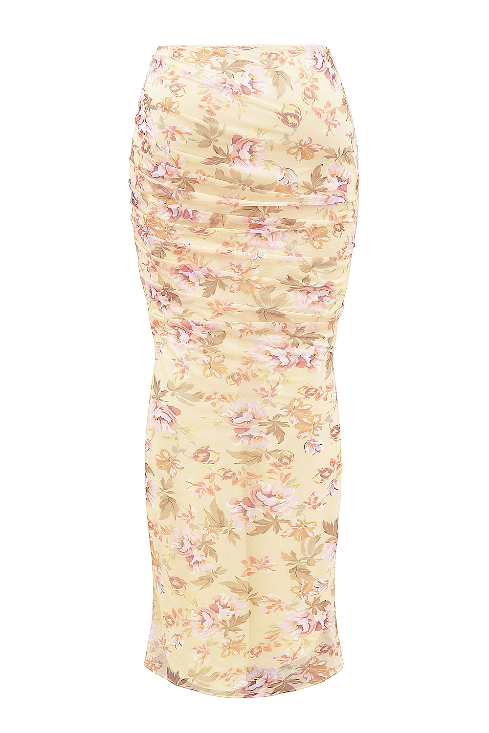 Cassidy-Honeyflower Print Fluted Hem Maxi Skirt