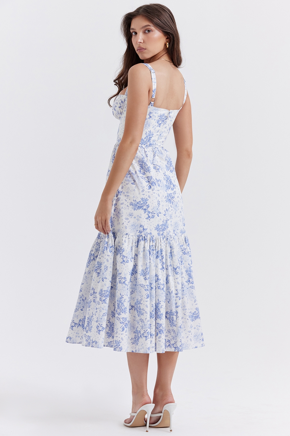 Elia-Blue Print Midi Sundress