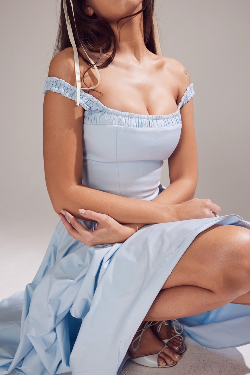 Dorothy-Italian Azure Cotton Midi Sundress