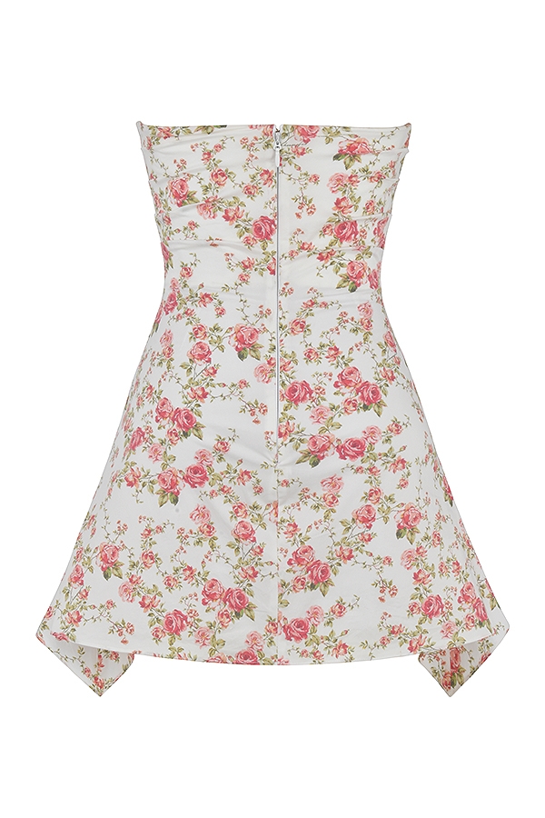 Jasmine-Rose Print Draped Corset Dress