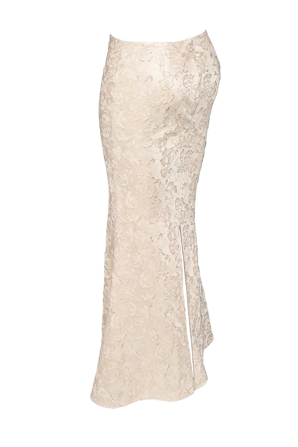 Mara-Ivory Metallic Jacquard Maxi Skirt