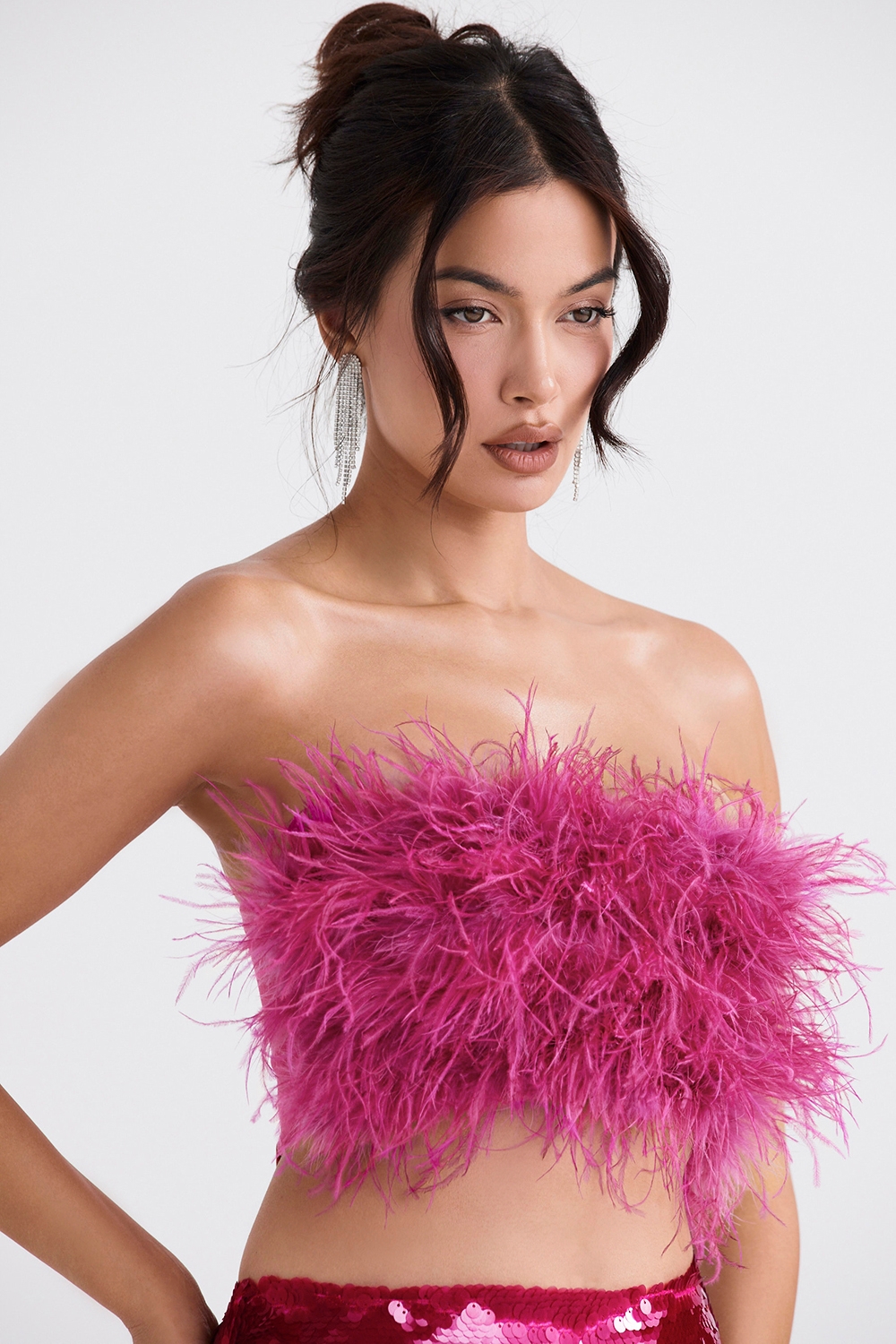 Fenella-Hot Pink Trimmed Bandeau