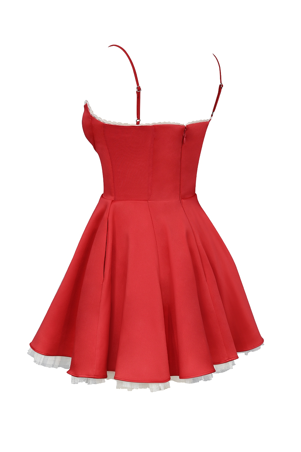 Minimoiselle-Holly Red Satin Tulle Mini Dress