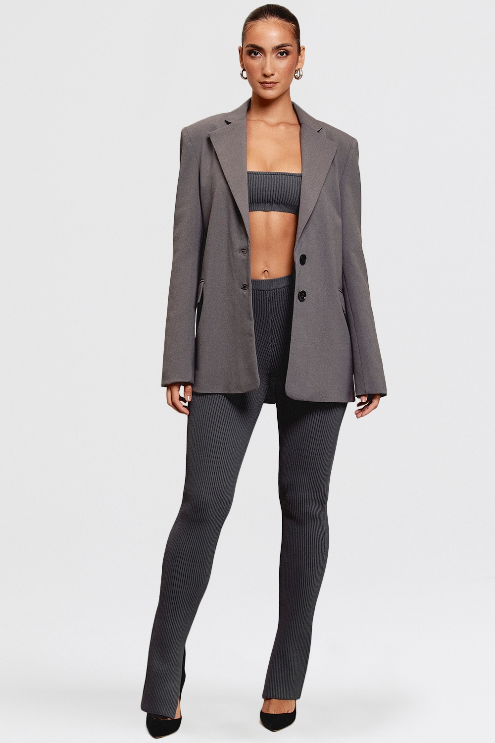 Aline-Dark Grey Oversized Blazer