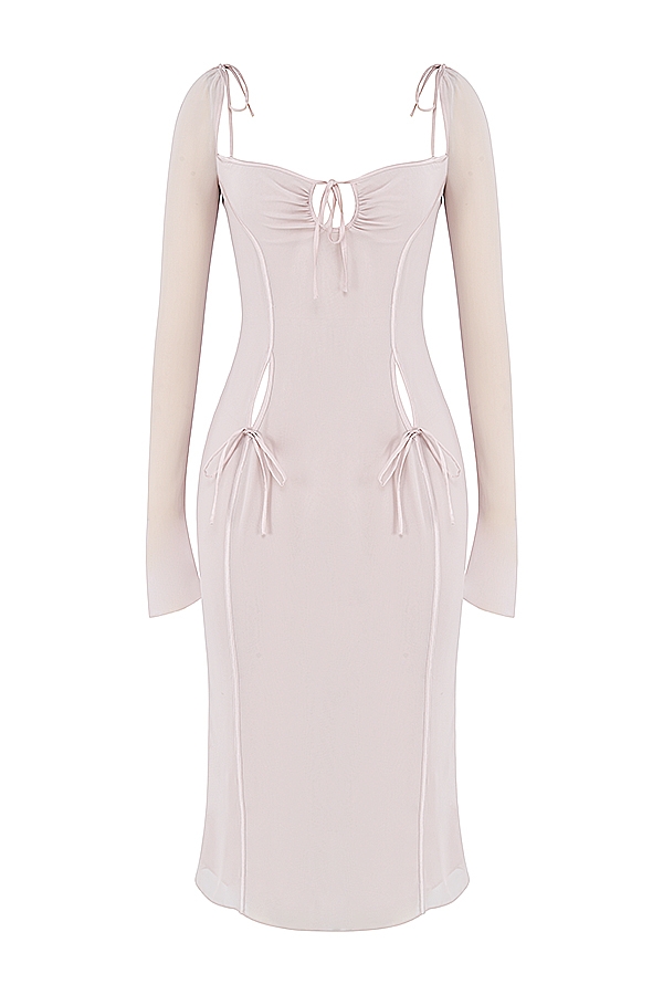 Ophelia-Crystal Cutout Midi Dress