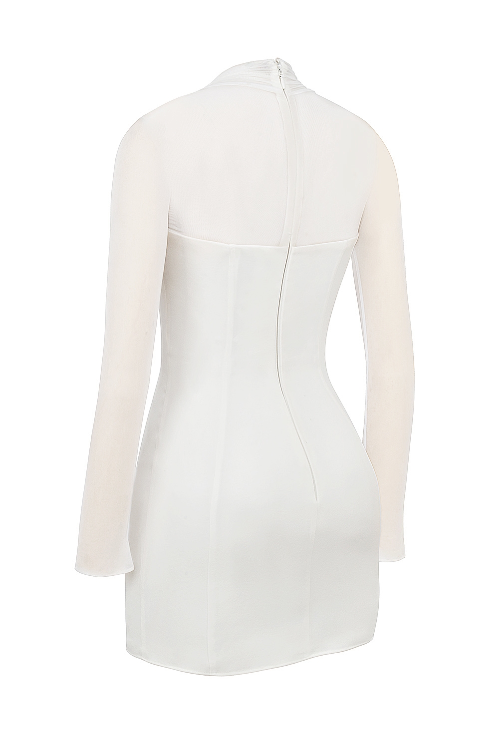 Holly-White Plunge Mini Dress