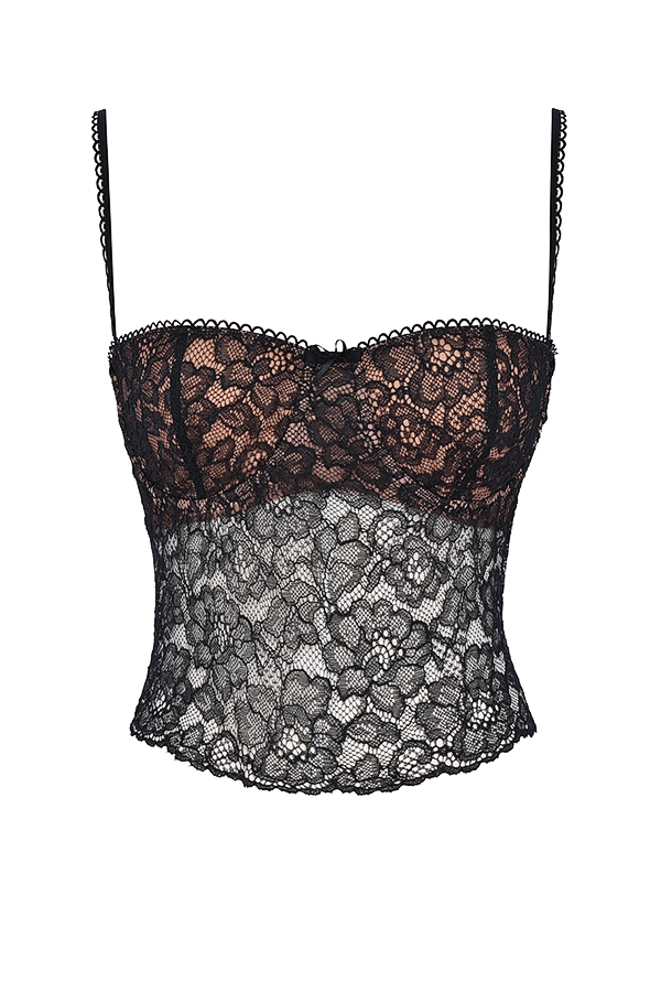 Jacinta-Black Lace Cami Top
