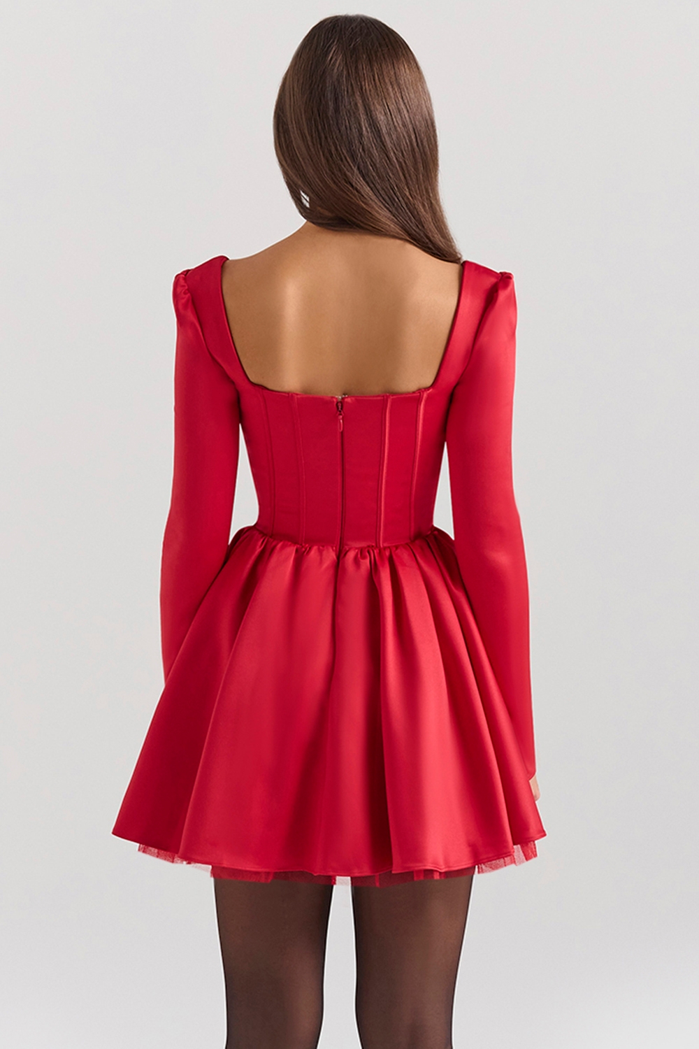 Nina-Holly Red Removable Bow Tulle Mini Dress - SALE