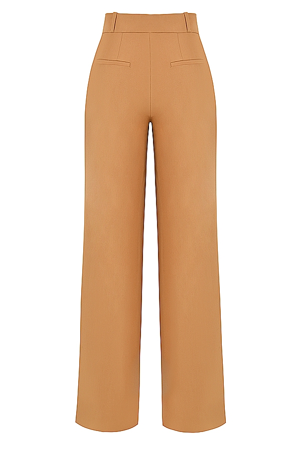 Cameron-Caramel Relaxed Tailored Trousers