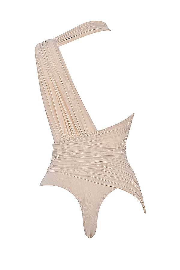 Cheyanne-Ecru Gathered Bodysuit
