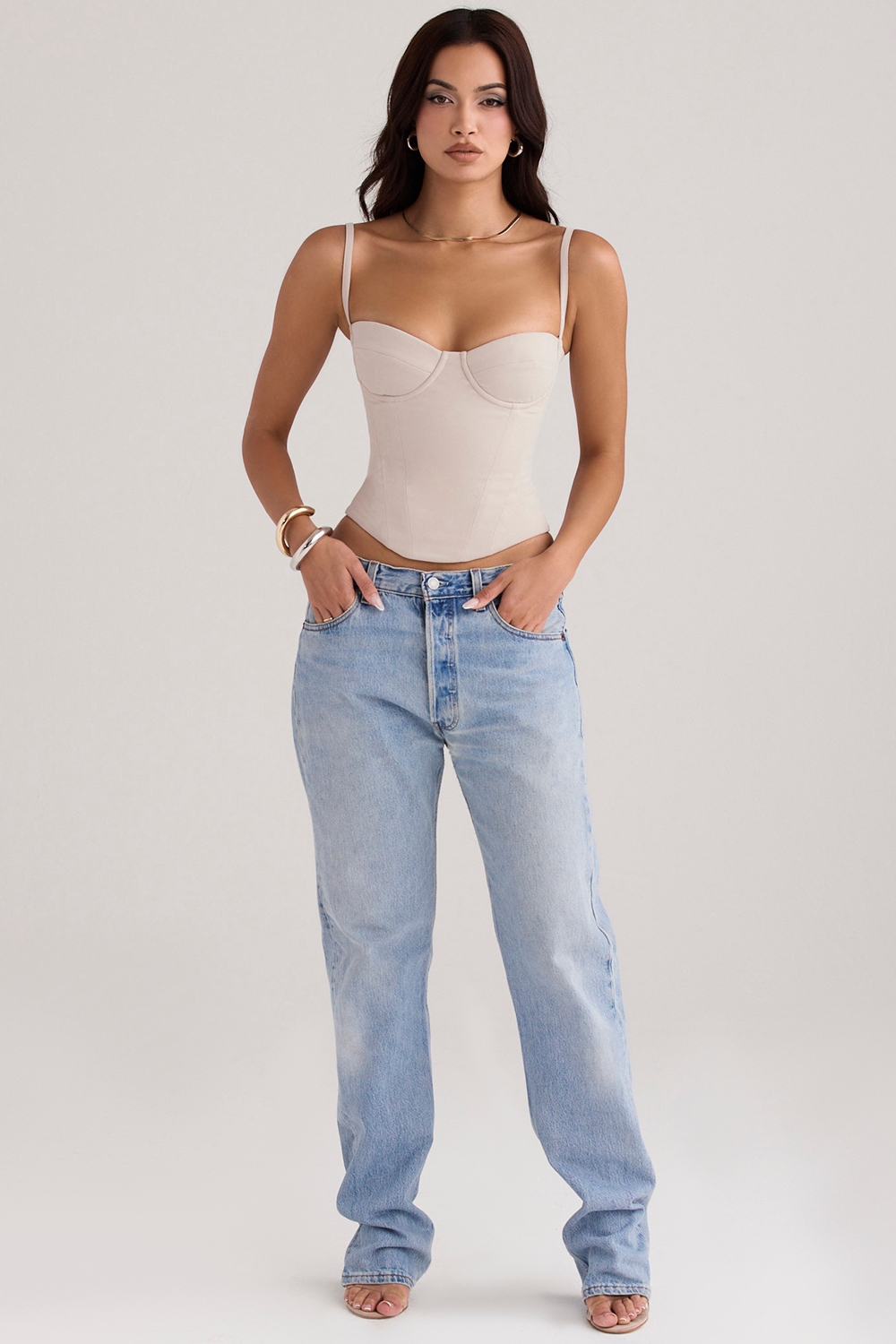 Shanna-Oyster Underwired Corset