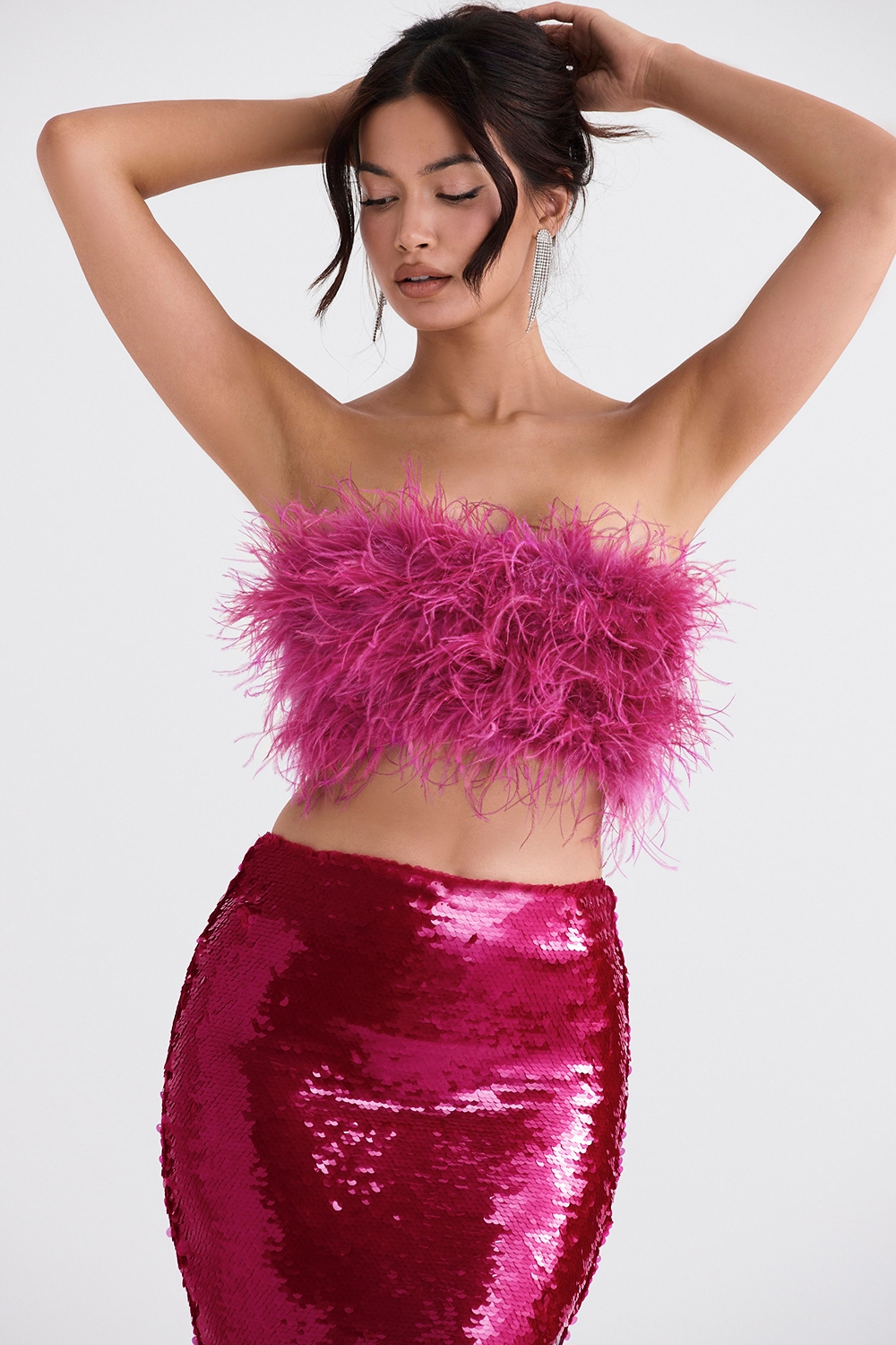 Fenella-Hot Pink Trimmed Bandeau