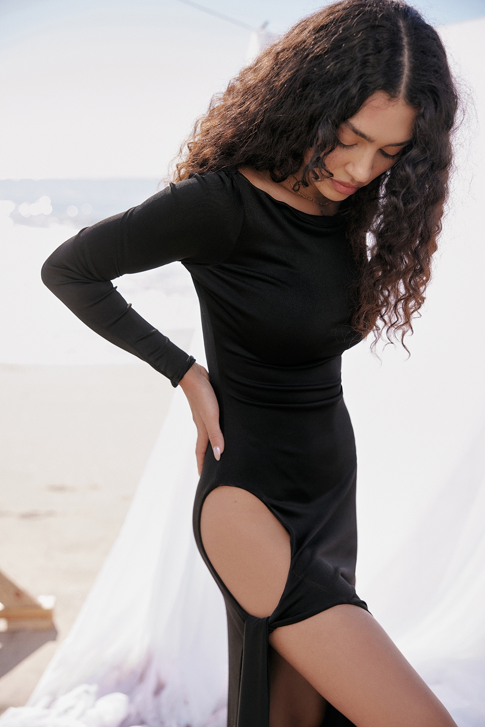 Marella-Black Cutout Maxi Dress