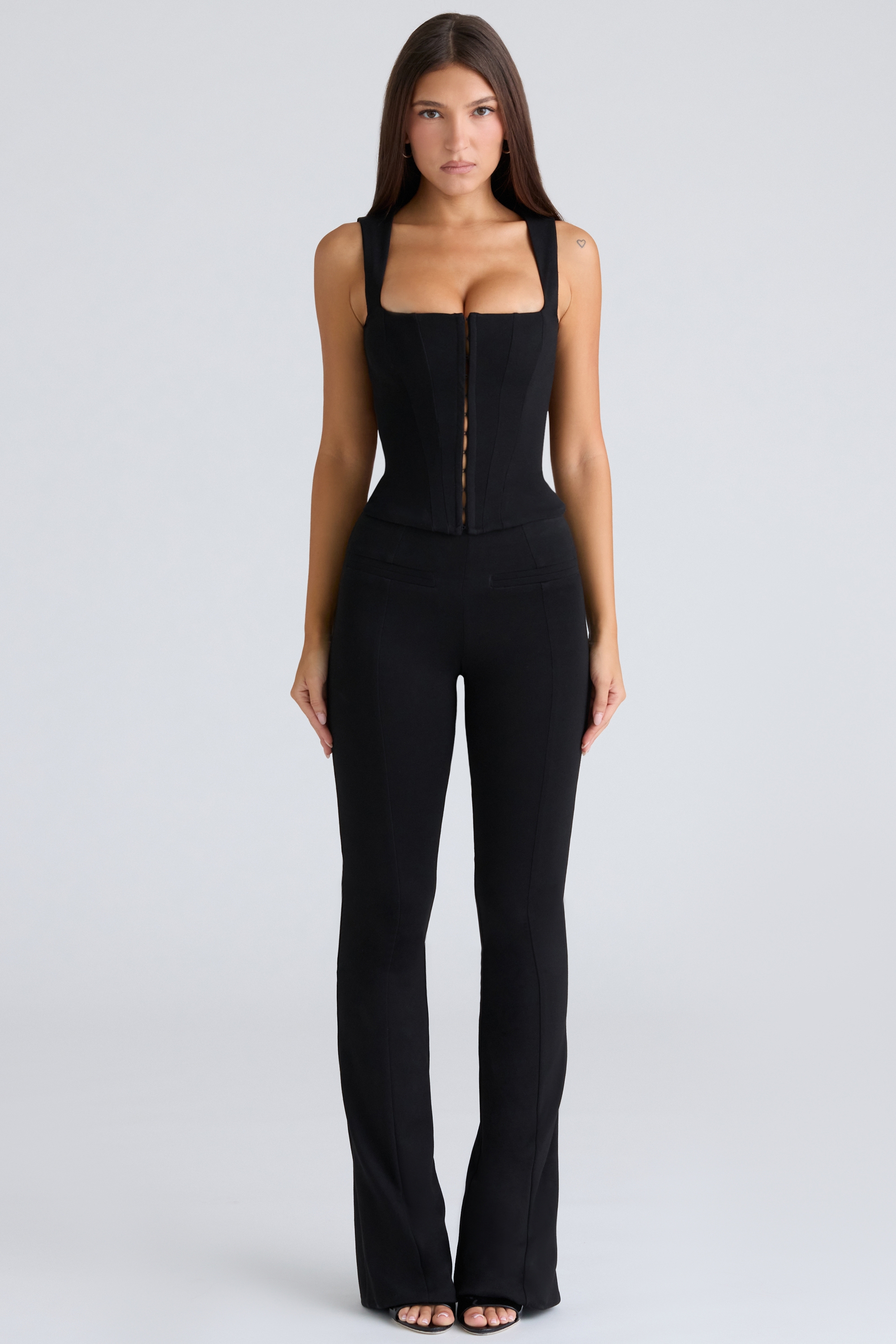 The Balconette-Black Fitted Corset Top