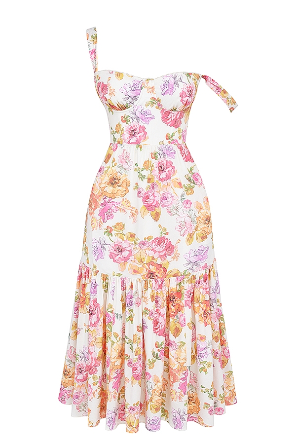 Elia-Ivory Floral Midi Sundress