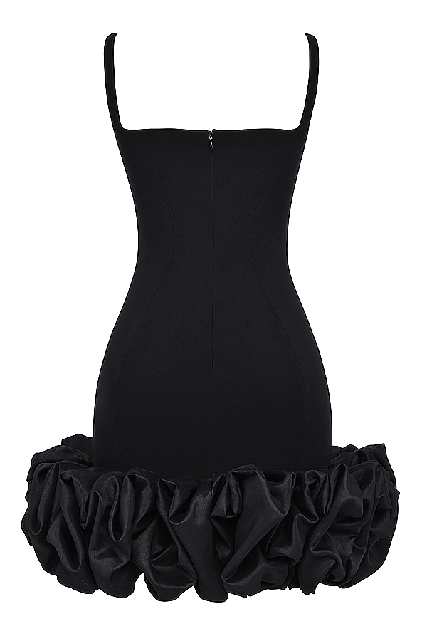 Lilou-Black Ruffle Hem Dress