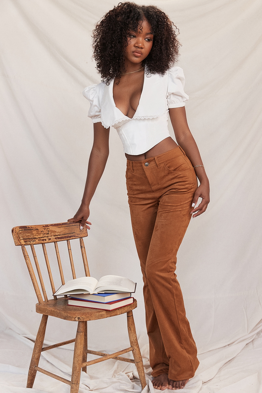 Apollo-Tan Vegan Suede Trousers