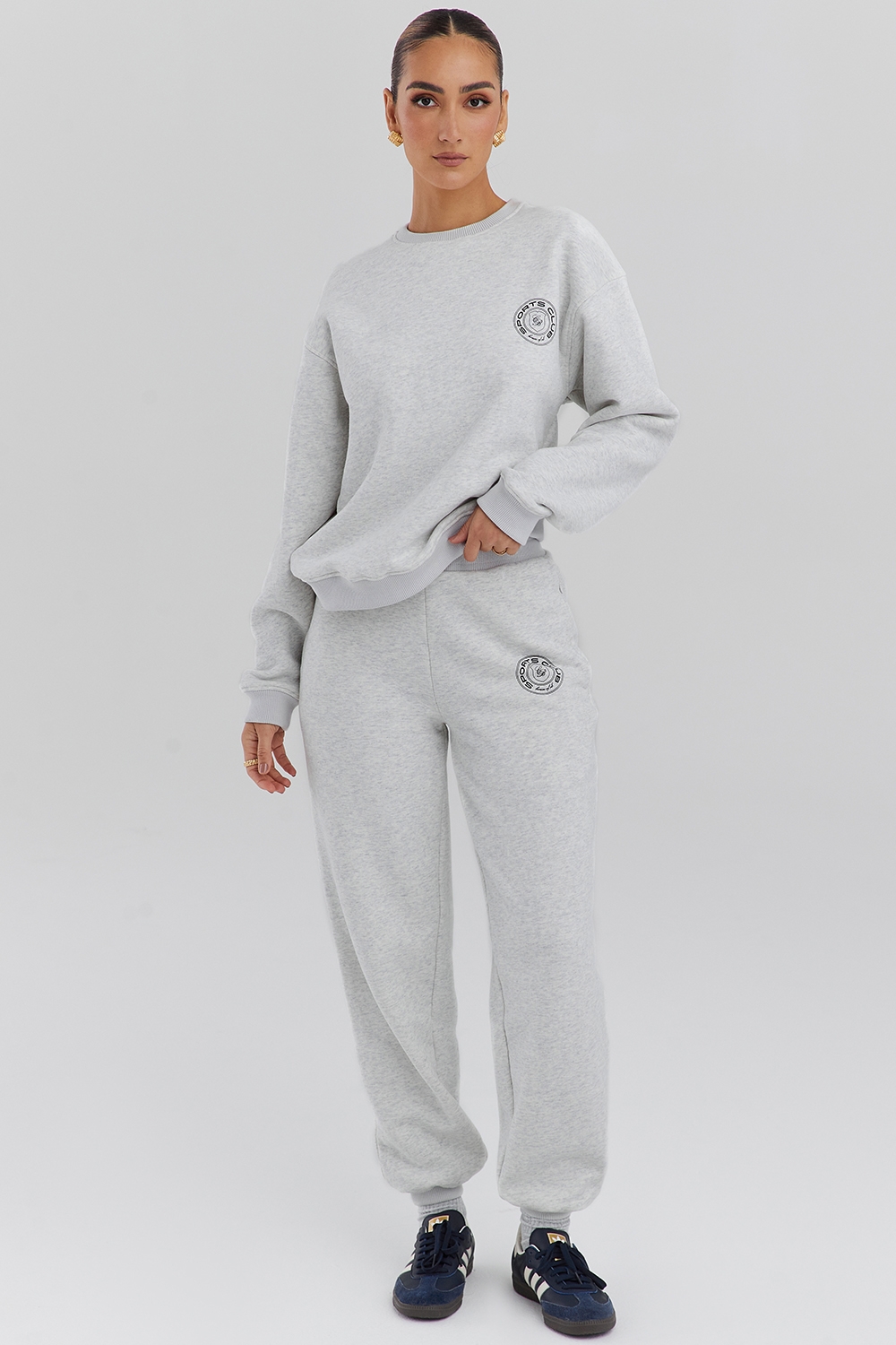 Haze-Light Grey Marl Crew Neck Sweatshirt