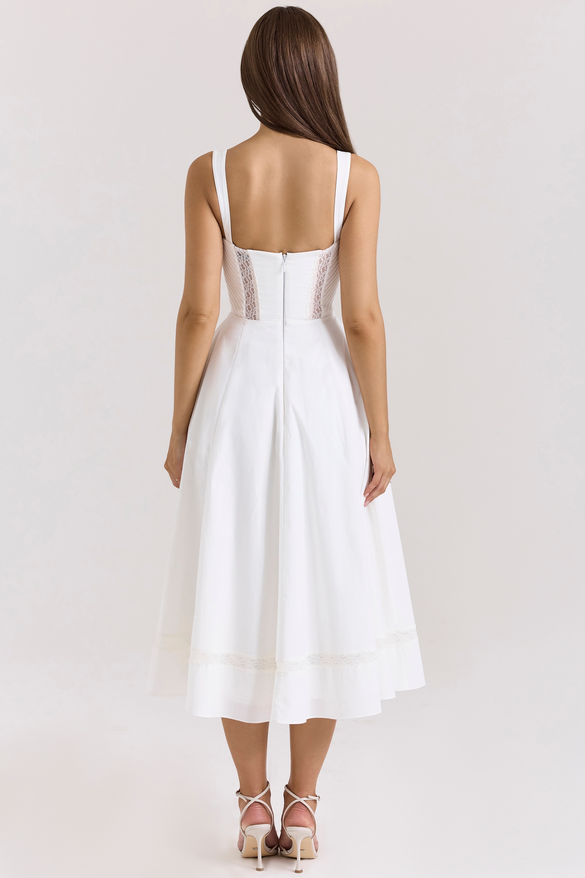 Kim-White Cotton Midi Sundress