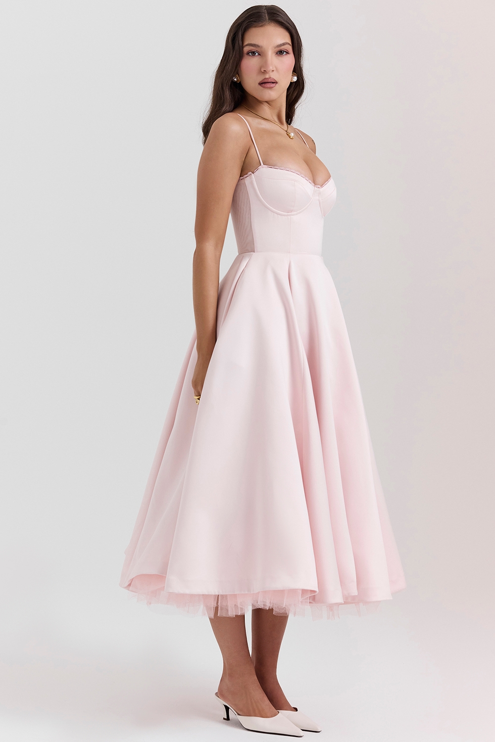 Mademoiselle-Ballerina Pink Midi Dress