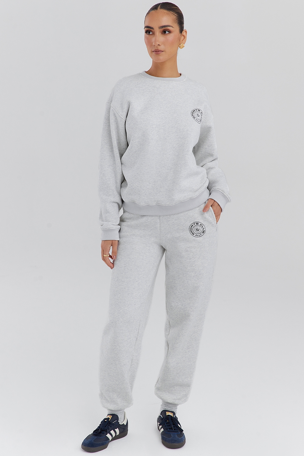 Haze-Light Grey Marl Crew Neck Sweatshirt