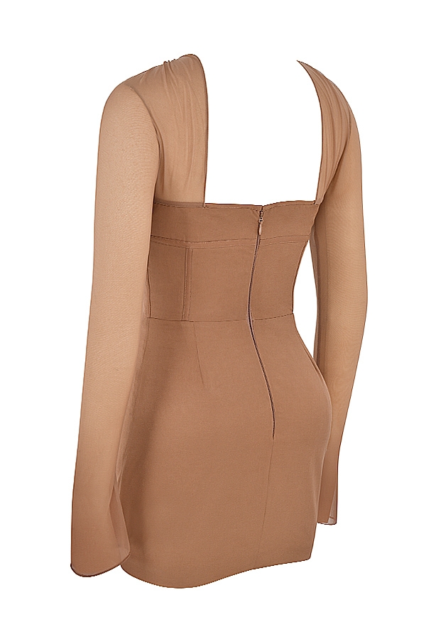 Mayara-Mocha Structured Corset Mini Dress