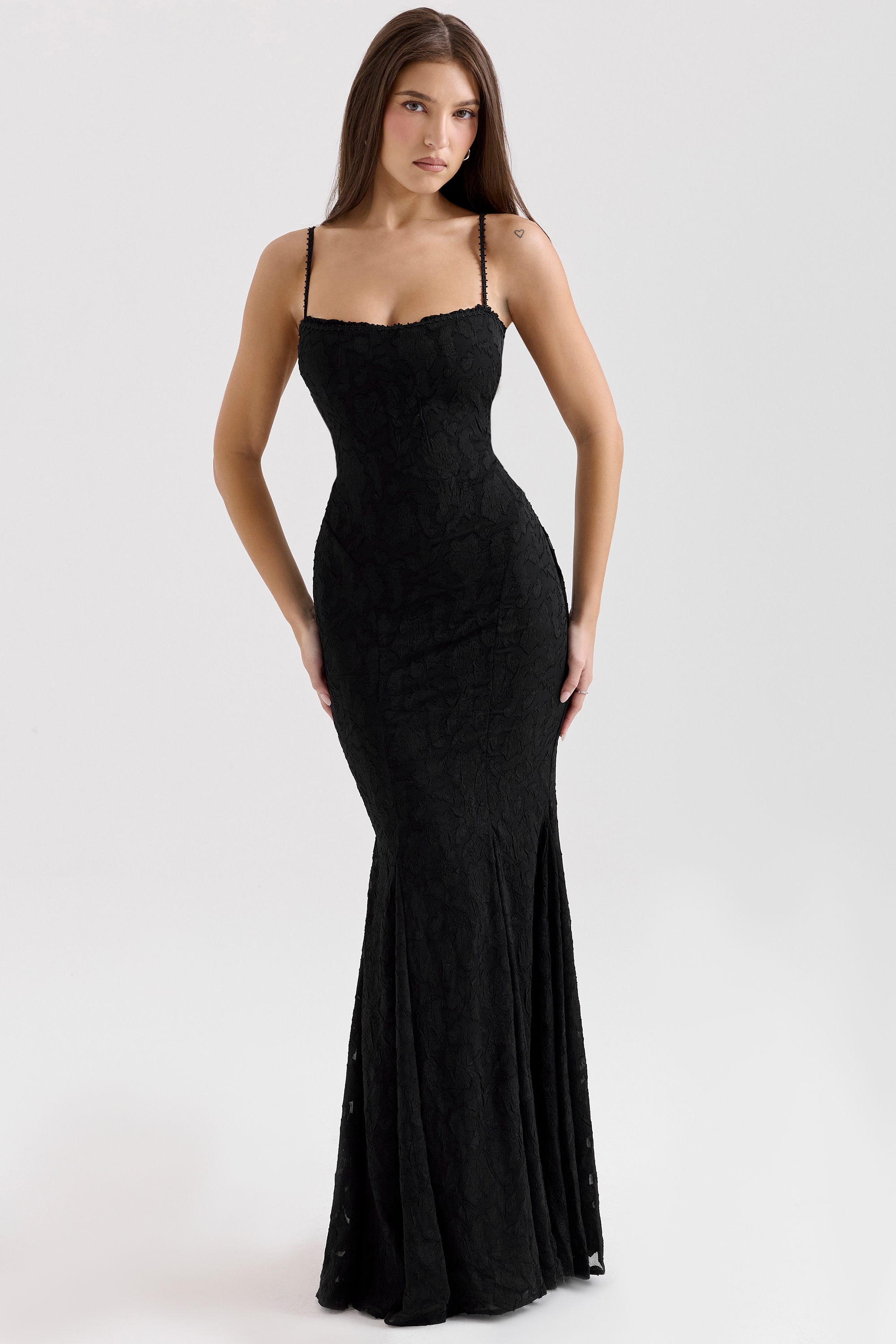 Joan-Black Lace Maxi Dress
