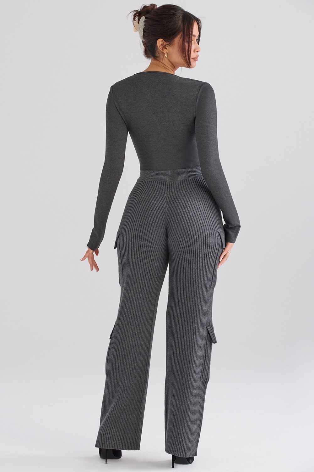 Tea-Charcoal Knitted Utility Trousers - SALE