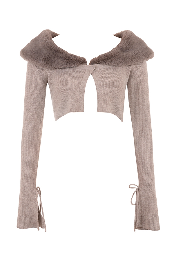 Dahlia-Beige Cashmere Cardigan - SALE