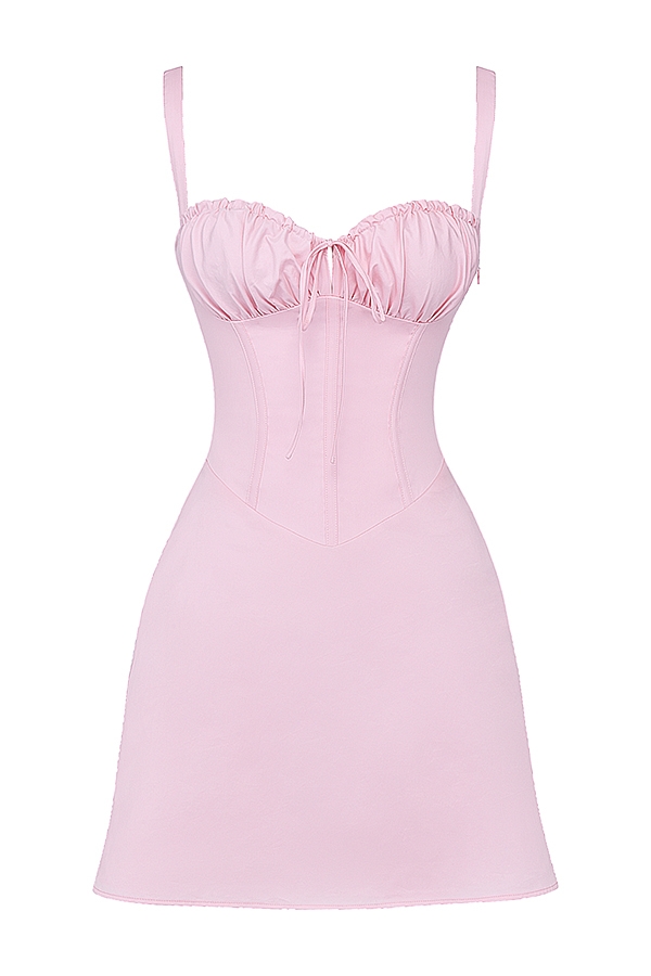 Carlotta-Baby Pink Corset Mini Dress