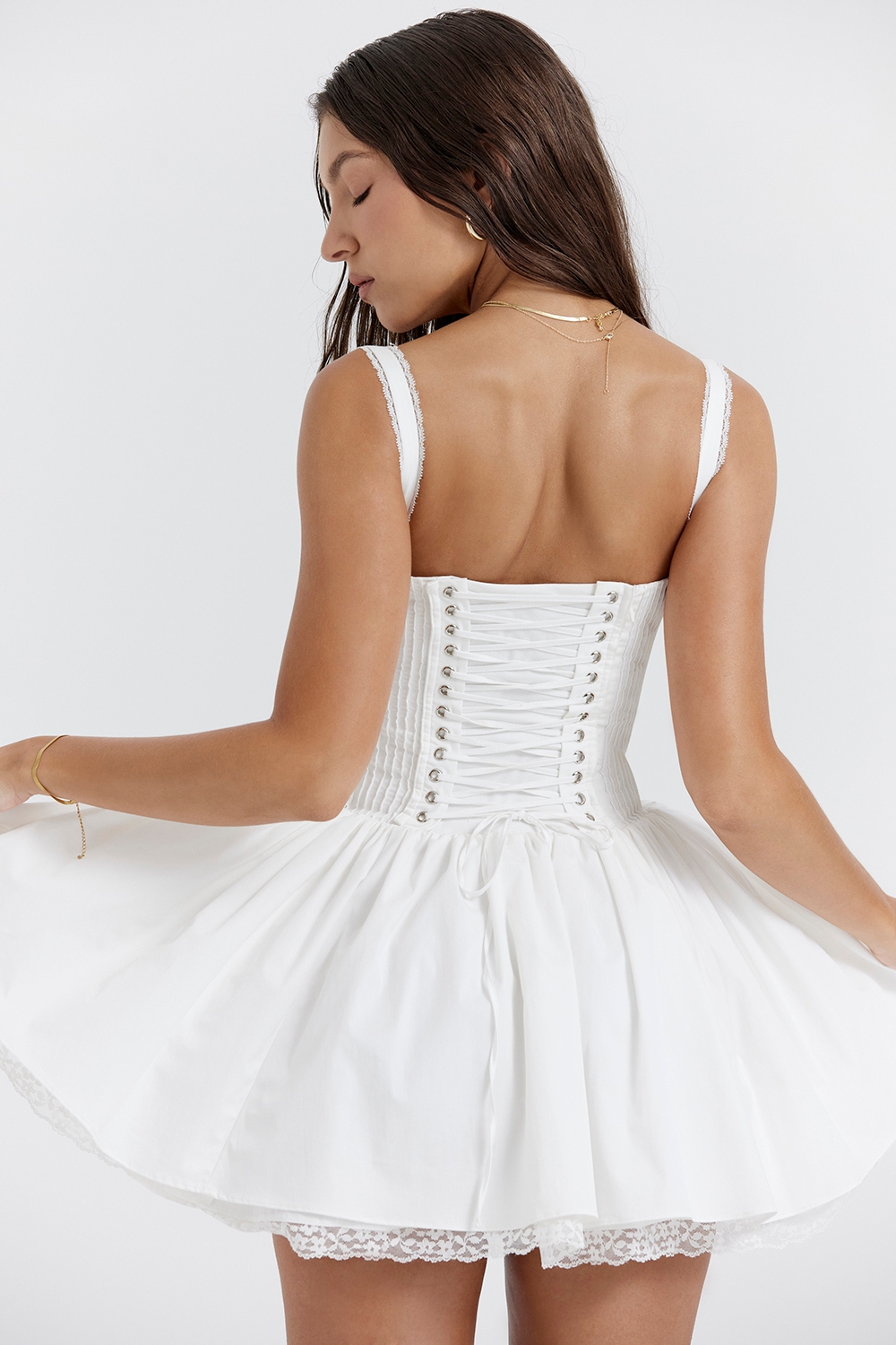 Pietra-White Corset Mini Dress