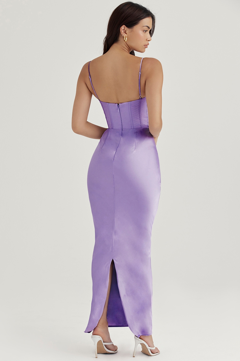Charmaine-Lavender Corset Maxi Dress