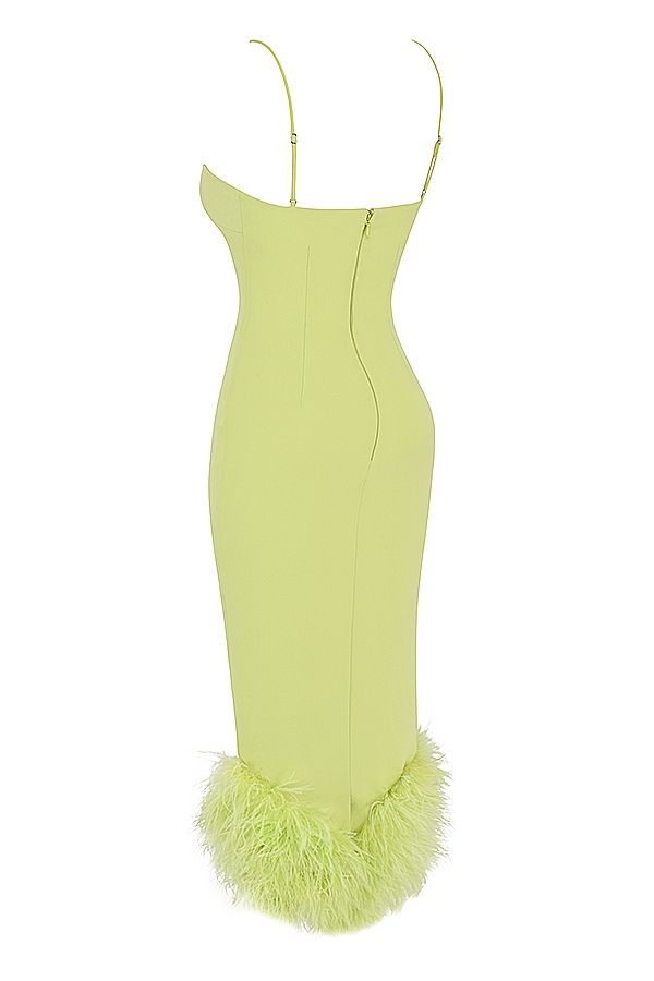 Alessia-Lime Midi Dress
