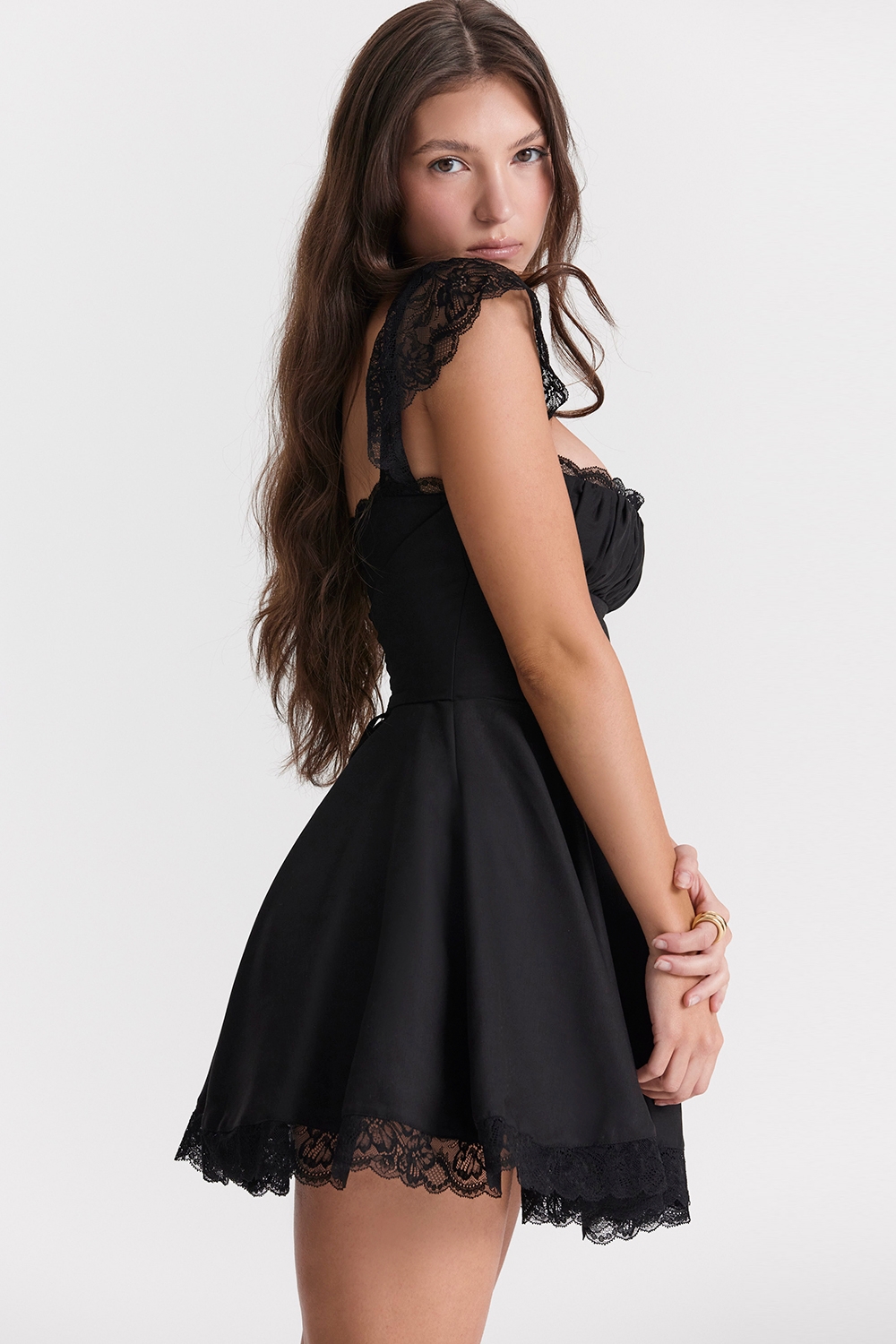 Kaia-Black A-Line Mini Dress
