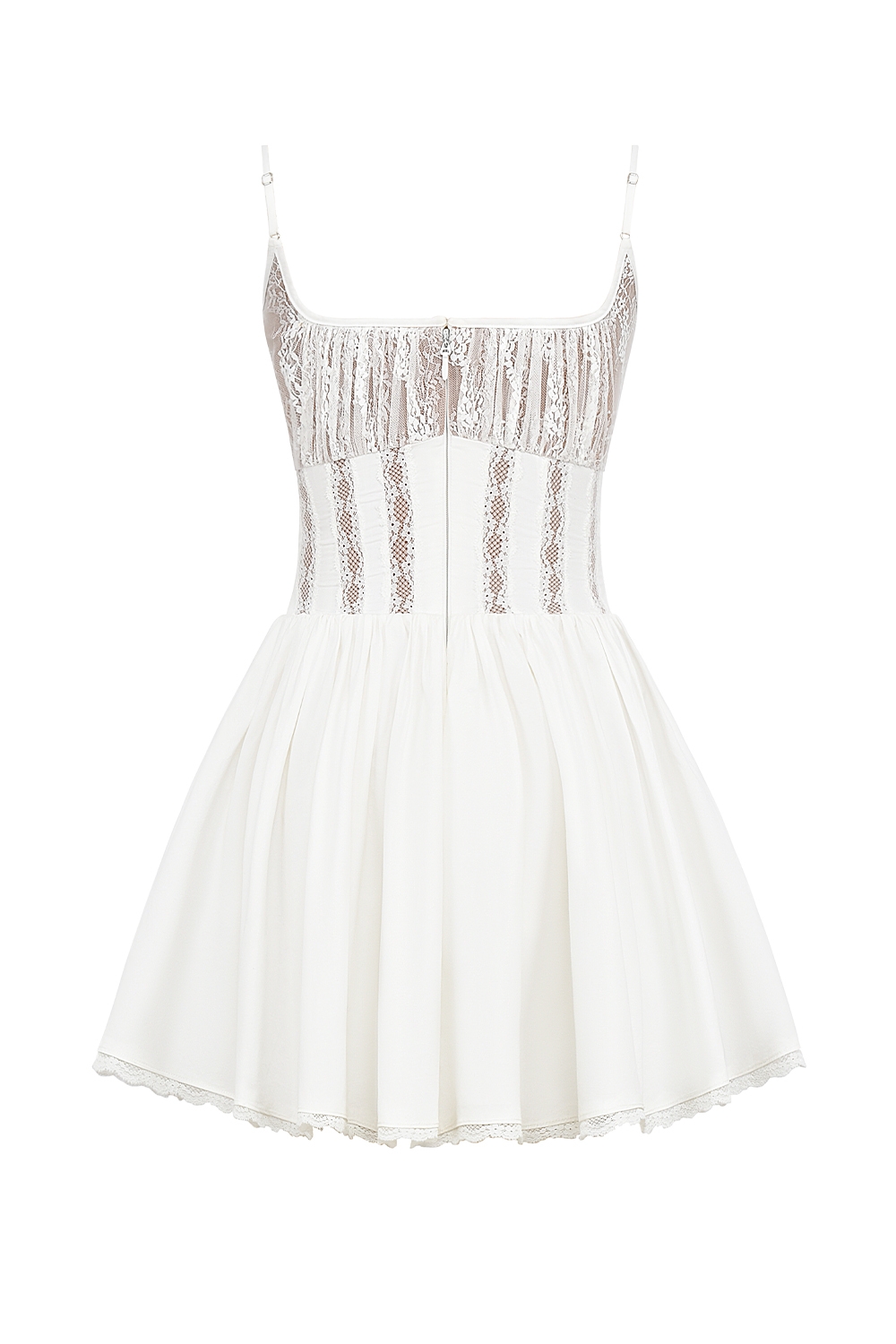 Rosaria-White Cotton Corset Mini Dress