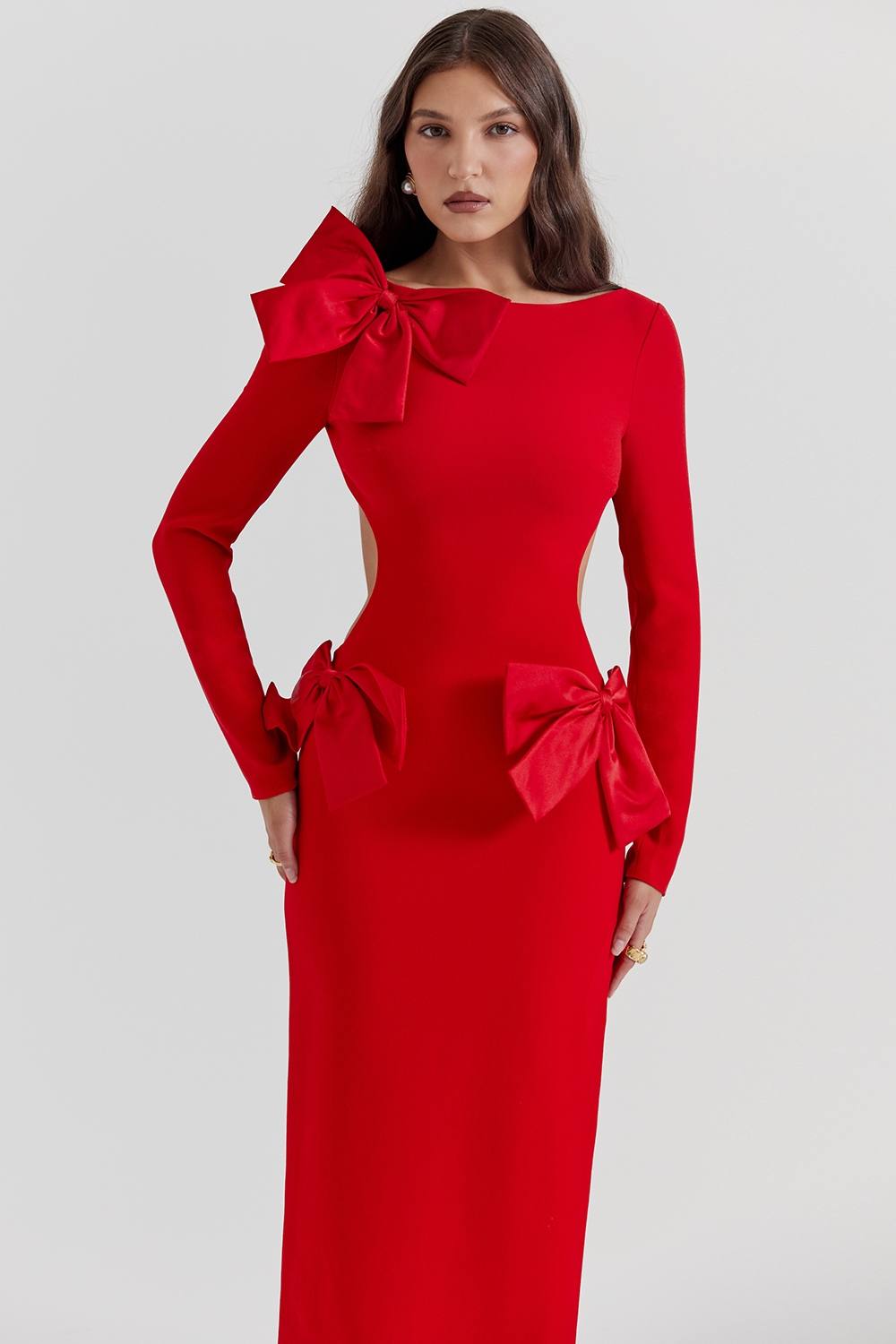 Lavele-Red Bow Maxi Dress