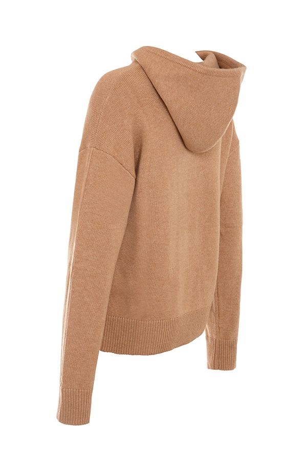Jionni-Camel Cashmere Blend Hoodie - SALE