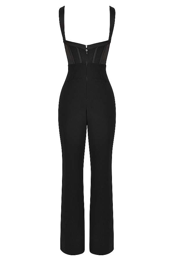 Mylene-Black Corset Jumpsuit