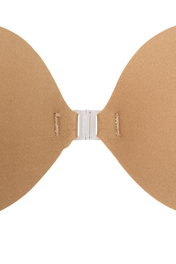 V-Front Fastening Moulded Microfibre  Bra - Caramel