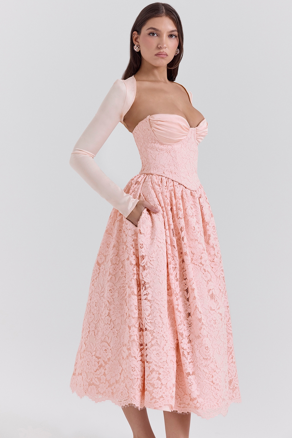 Duchess-Ballerina Pink Lace Corset, Skirt and Bolero - SALE