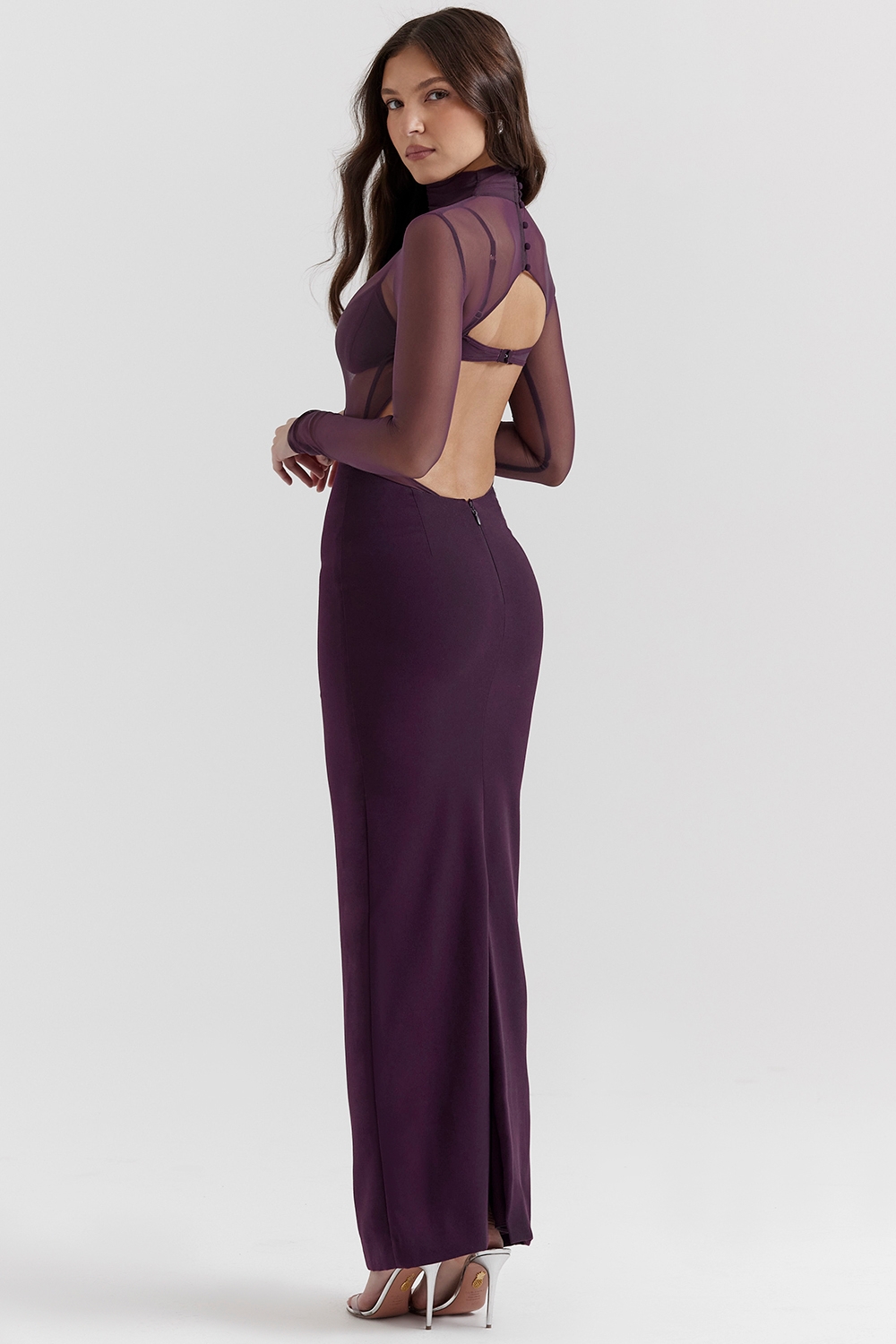 Safiya-Black Grape Maxi Dress