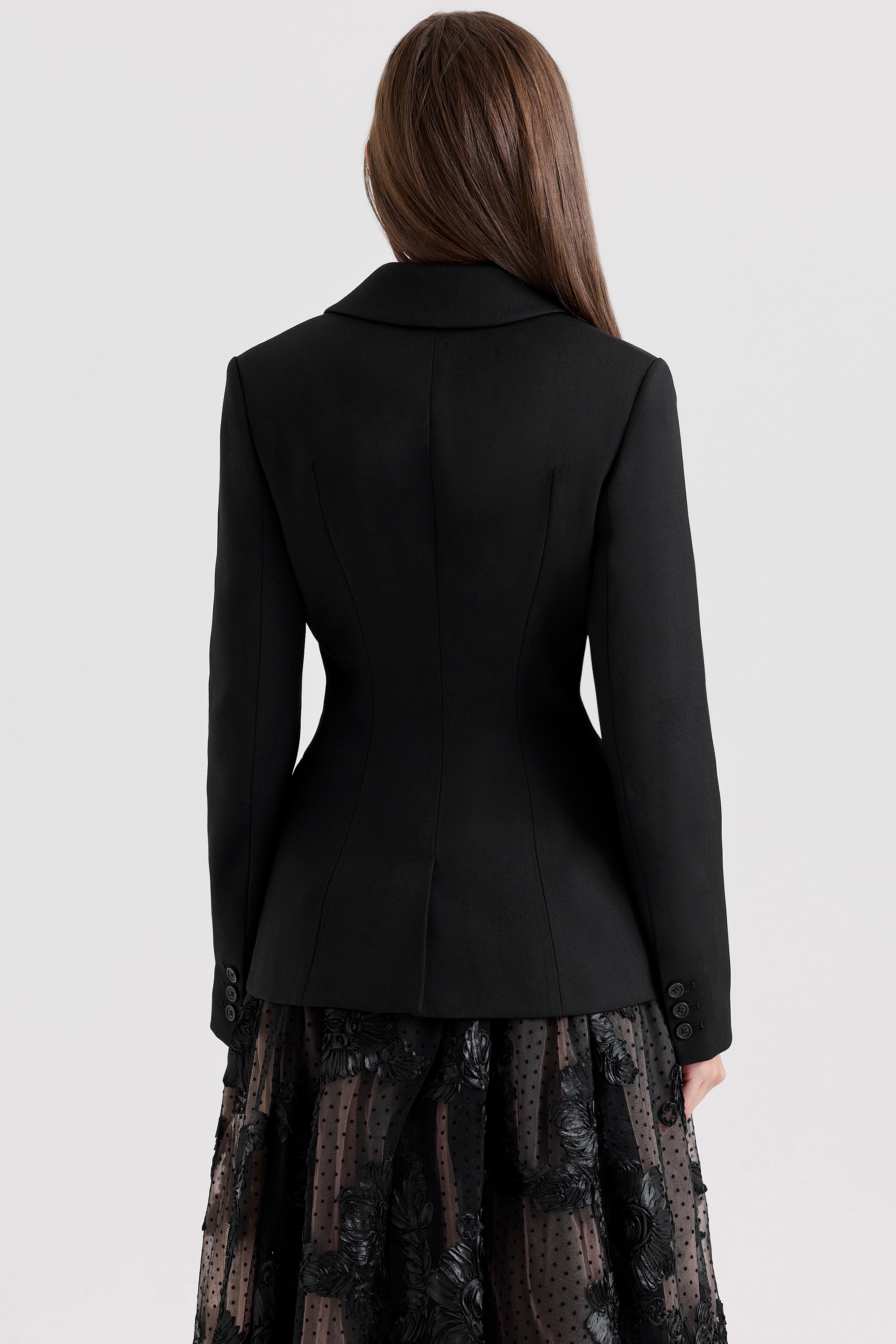Aviva-Black Tailored Hourglass Jacket