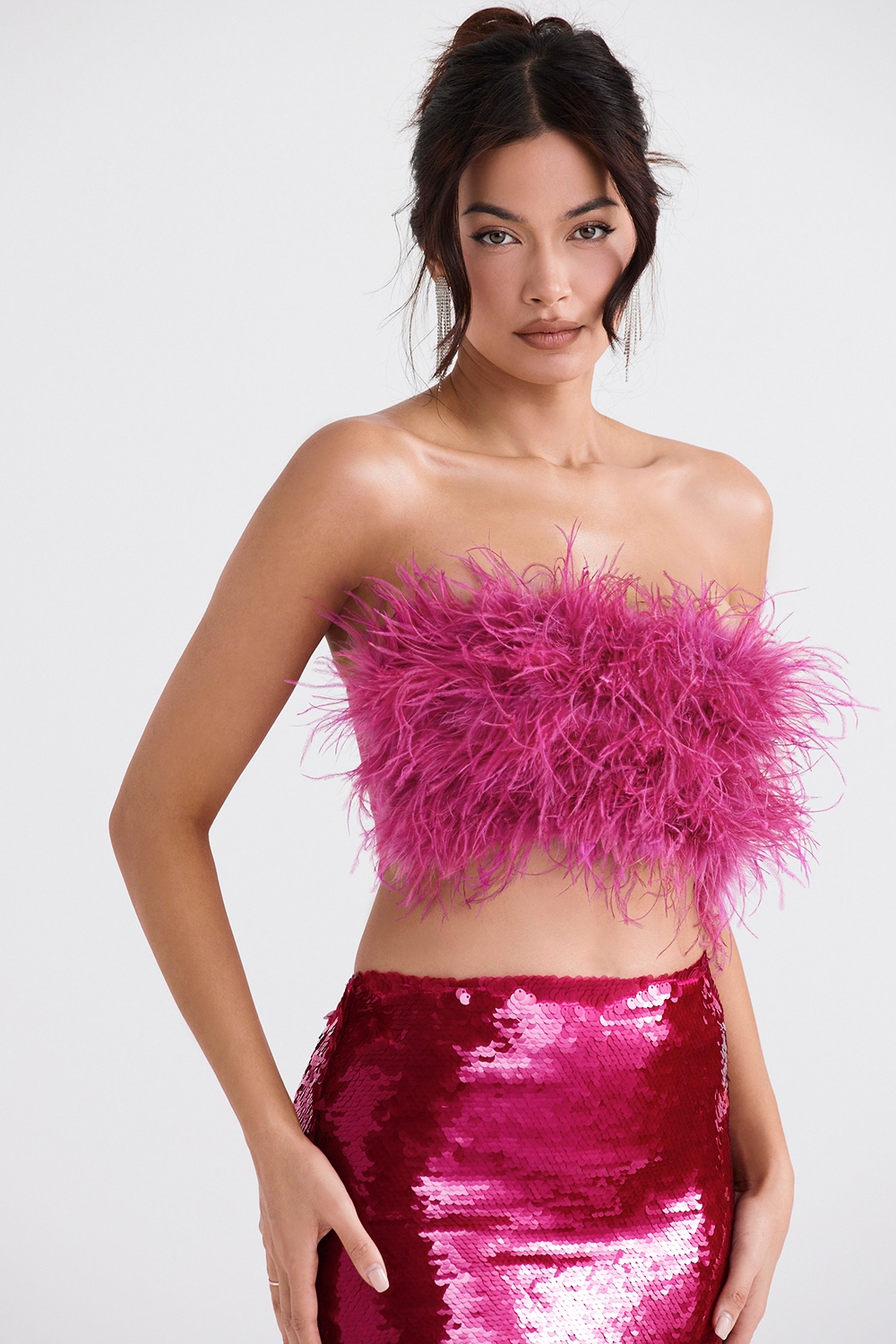 Fenella-Hot Pink Trimmed Bandeau