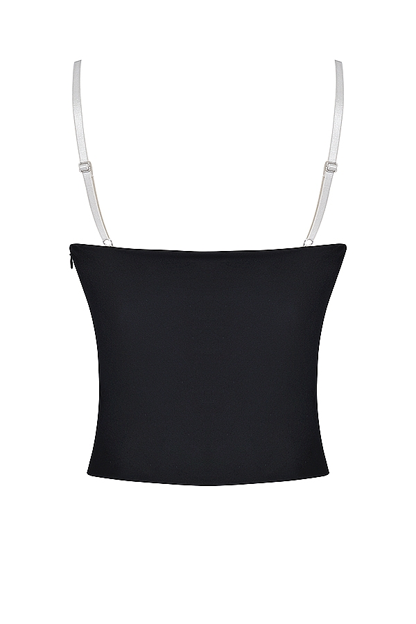 Eli-Black & Off White Underwired Top