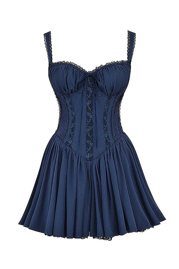 Pietra-French Navy Corset Mini Dress