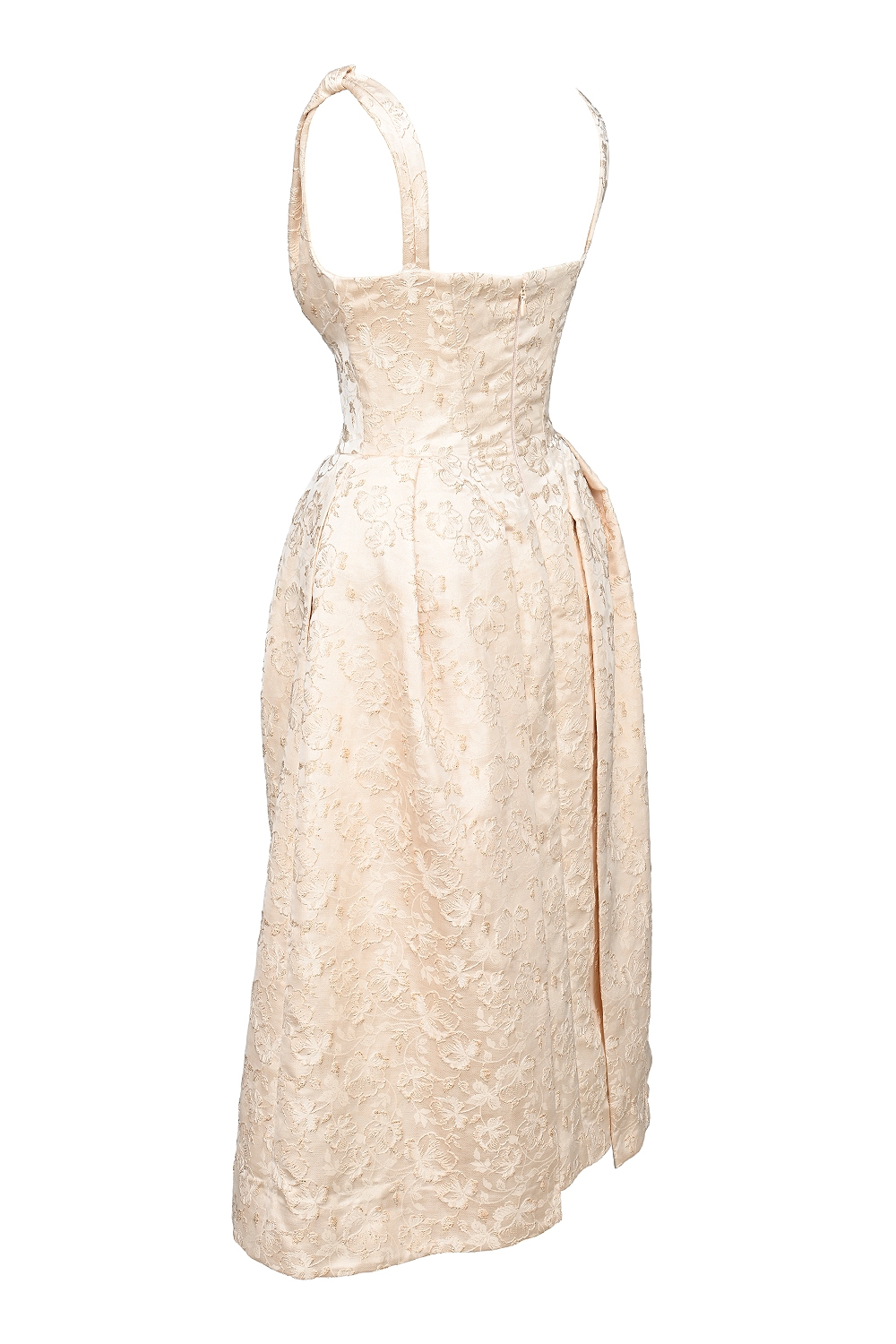 Paloma-Ivory Metallic Jacquard Midi Dress - SALE
